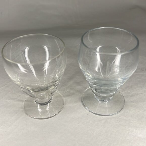 Liquor Toasting Cordial Sherry Glasses 2 Ounces Each CNN Flag Marked Set Of 2 - Picture 2 of 7